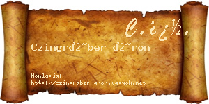 Czingráber Áron névjegykártya