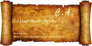 Czingráber Áron névjegykártya